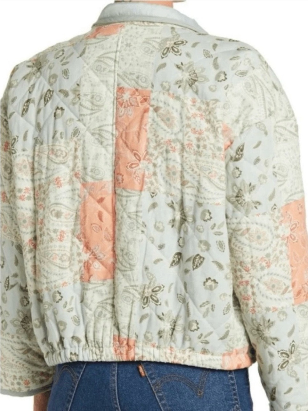 7 for All Mankind Quilted Paisley Patchwork Puffer Jacket